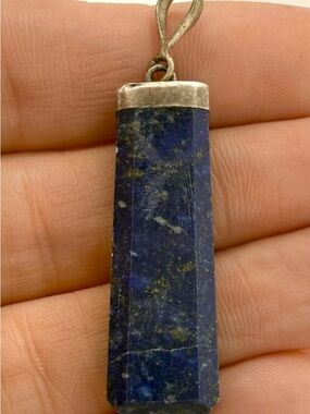 Lapis Lazuli Hexagonal Pendant Natural Gemstone Necklace Charm 30mm